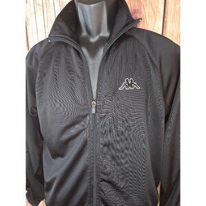 Kappa Mens Small Black Polyester Track Jacket With Logo & Full Zip